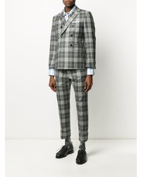 hellblaues Langarmhemd mit Schottenmuster von Thom Browne