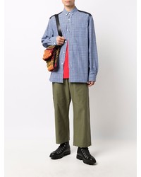 hellblaues Langarmhemd mit Schottenmuster von Junya Watanabe