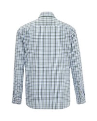 hellblaues Langarmhemd mit Vichy-Muster von ALMSACH