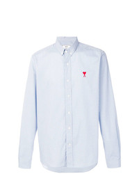 hellblaues Langarmhemd mit Vichy-Muster von AMI Alexandre Mattiussi