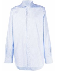 hellblaues Langarmhemd mit Vichy-Muster von Barba