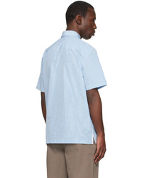 hellblaues Langarmhemd mit Vichy-Muster von Dunhill