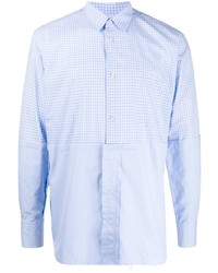 hellblaues Langarmhemd mit Vichy-Muster von Comme Des Garcons SHIRT