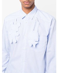 hellblaues Langarmhemd mit Vichy-Muster von Comme Des Garcons SHIRT