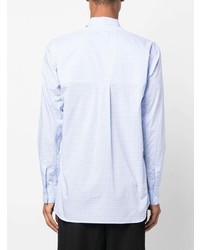 hellblaues Langarmhemd mit Vichy-Muster von Comme Des Garcons SHIRT