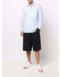 hellblaues Langarmhemd mit Vichy-Muster von Comme Des Garcons SHIRT