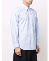 hellblaues Langarmhemd mit Vichy-Muster von Comme Des Garcons SHIRT