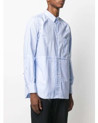 hellblaues Langarmhemd mit Vichy-Muster von Comme Des Garcons SHIRT