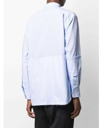 hellblaues Langarmhemd mit Vichy-Muster von Comme Des Garcons SHIRT