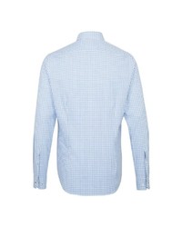 hellblaues Langarmhemd mit Vichy-Muster von Jacques Britt