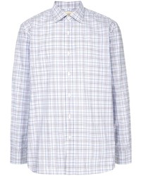 hellblaues Langarmhemd mit Vichy-Muster von Kent & Curwen