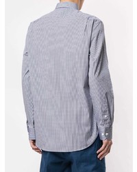 hellblaues Langarmhemd mit Vichy-Muster von Kent & Curwen