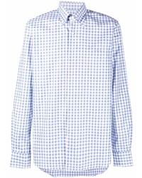 hellblaues Langarmhemd mit Vichy-Muster von Orian