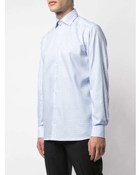hellblaues Langarmhemd mit Vichy-Muster von Eton