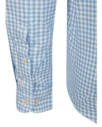 hellblaues Langarmhemd mit Vichy-Muster von Pure