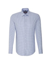 hellblaues Langarmhemd mit Vichy-Muster von Seidensticker