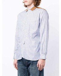 hellblaues Langarmhemd mit Vichy-Muster von Junya Watanabe MAN