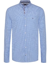 hellblaues Langarmhemd mit Vichy-Muster von Tommy Hilfiger