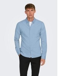 hellblaues Langarmhemd von ONLY & SONS