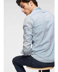 hellblaues Langarmhemd von Tom Tailor Denim