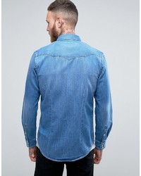 hellblaues Langarmhemd von Wrangler