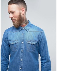 hellblaues Langarmhemd von Wrangler