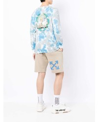 hellblaues Mit Batikmuster Langarmshirt von RIPNDIP