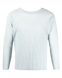 hellblaues Langarmshirt von Homme Plissé Issey Miyake