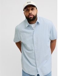 hellblaues Leinen Kurzarmhemd von Jack & Jones PlusSize