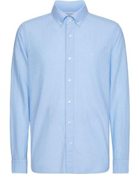 hellblaues Leinen Langarmhemd von Calvin Klein