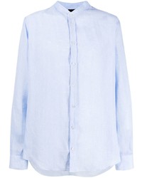 hellblaues Leinen Langarmhemd von Emporio Armani