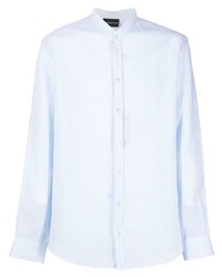 hellblaues Leinen Langarmhemd von Emporio Armani