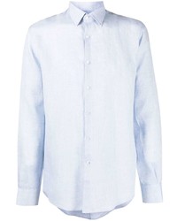 hellblaues Leinen Langarmhemd von Karl Lagerfeld