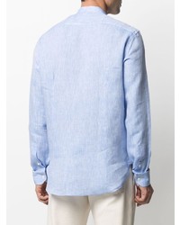 hellblaues Leinen Langarmhemd von Mp Massimo Piombo
