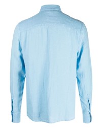 hellblaues Leinen Langarmhemd von Peuterey