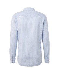 hellblaues Leinen Langarmhemd von Tom Tailor