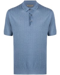 hellblaues Leinen Polohemd von Corneliani