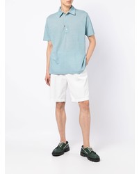 hellblaues Leinen Polohemd von Paul Smith