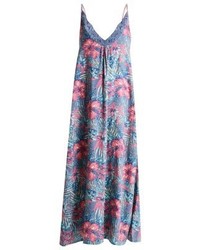 hellblaues Maxikleid mit Blumenmuster von Roxy