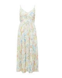 hellblaues Midikleid mit Blumenmuster von Comma
