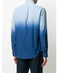 hellblaues Langarmhemd mit Farbverlauf von Polo Ralph Lauren