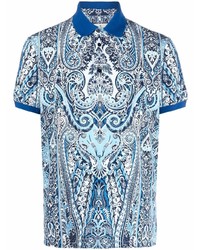hellblaues Polohemd mit Paisley-Muster von Etro