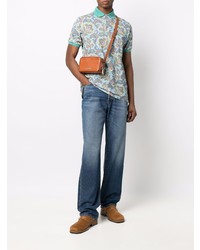 hellblaues Polohemd mit Paisley-Muster von Etro