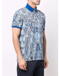 hellblaues Polohemd mit Paisley-Muster von Etro