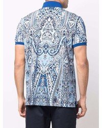 hellblaues Polohemd mit Paisley-Muster von Etro