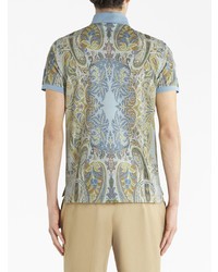 hellblaues Polohemd mit Paisley-Muster von Etro