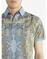hellblaues Polohemd mit Paisley-Muster von Etro