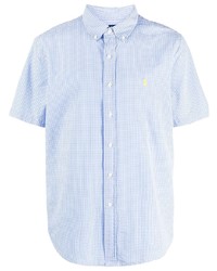 hellblaues Polohemd mit Vichy-Muster von Polo Ralph Lauren