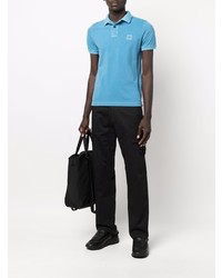 hellblaues Polohemd von Stone Island