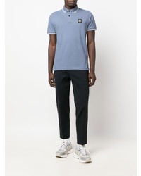 hellblaues Polohemd von Stone Island